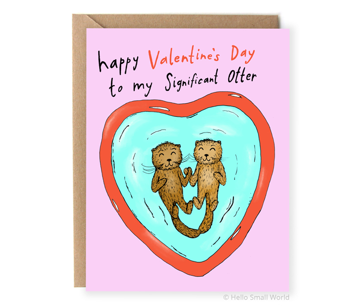 Happy Valentine's Day To My Significant Otter (Pink) Card